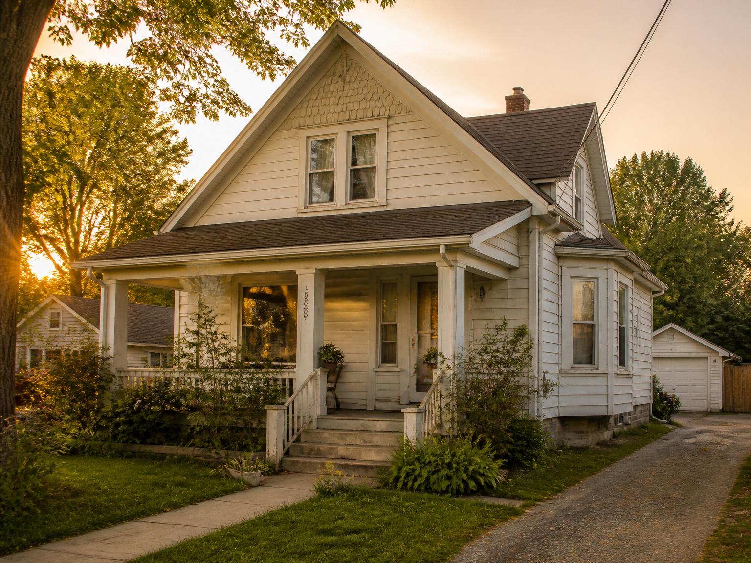 Warm Ontario family home at golden hour